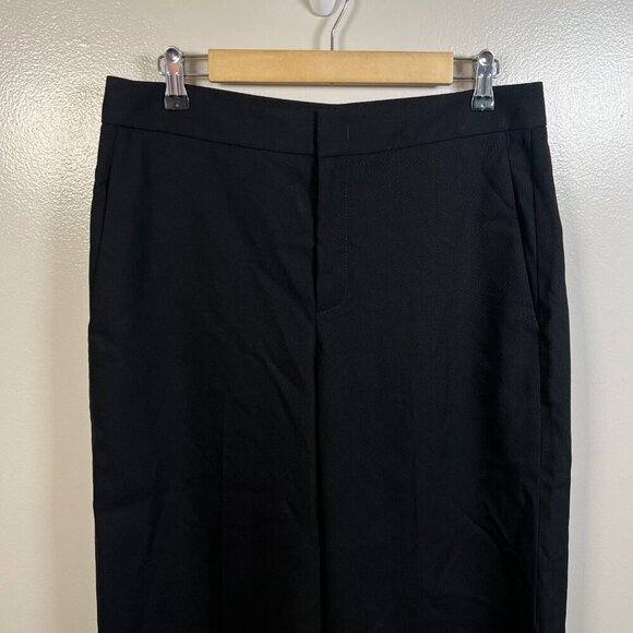 Vince Wide Leg Cropped Pants Size 10 Black Wool Blend Career Work Office - Picture 5 of 12